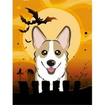 Caroline's Treasures BB1811CHF Halloween Sable Corgi Flag Canvas House Size , Large, multicolor