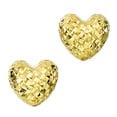 thumbnail image 1 of 14k Gold Diamond Cut Puffy Heart Stud Earrings, 7 x 8mm, 1 of 1