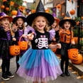 thumbnail image 2 of FUZHIQ Toddler Girls Halloween Tulle Dress Ruffle Sleeve Princess Tutu Dresses Casual Kids Outfits Clothes,18-24 Months, 2 of 8