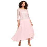 Roaman's Women's Plus Size Lace Popover Dress