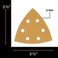 thumbnail image 2 of Dura-Gold Premium Triangle Oscillating Mouse Sanding Sheets - 600 Grit (Box of 20) - 6 Hole Pattern Hook & Loop Triangular Shaped Mouse Sander Discs - Aluminum Oxide Abrasive Sandpaper - Woodworking, 2 of 6