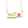 thumbnail image 1 of Espagne Pays Lettre Enveloppe Collier Pendentif Bijoux, 1 of 3