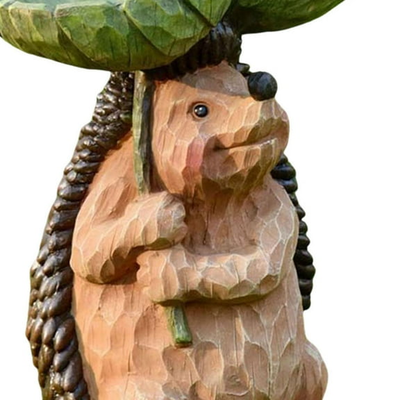 YWMJZEU Garden Bird Bath Bowl Yard Backyard Sculpture Resin Statue Figurine Resin Feeder Hedgehog 15x10x20cm