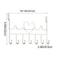 thumbnail image 3 of Meggemo No Drill Over the Door Hook Rack 7 Hooks Heart Design Hanger for Coats Hats Bags Keys Entryway Bedroom Tidy Space Saving Accessory, 3 of 6