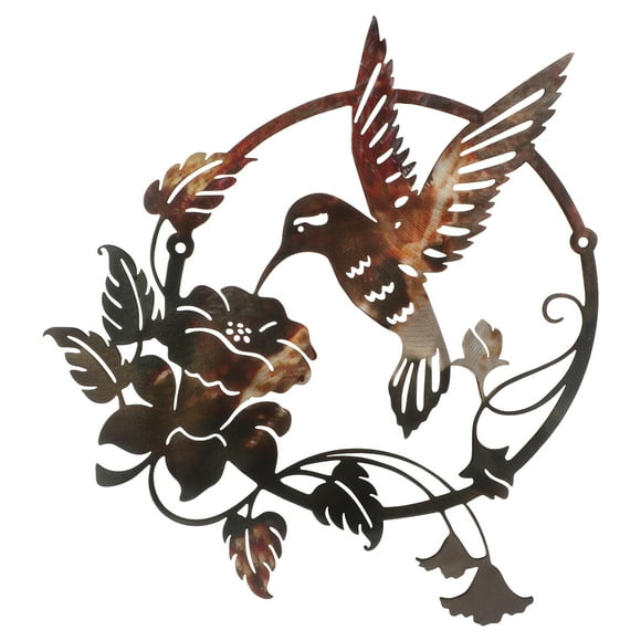 Iron Art Bird Wall Sculpture Iron Circle Bird Shaped Wall Decoration Adornment