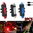 Elbourn 3Pcs Rechargeable USB LED Bicycle Tail Light Mountain Bike Rear