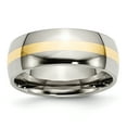 thumbnail image 1 of Titanium 14k Gold Inlay 8mm Ring Man Wedding Precious Metal   For Dad Mens  For Him, 1 of 10