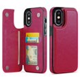 thumbnail image 1 of Funda cartera Wefor para iPhone X/XS, cuero PU, roja, 1 of 7