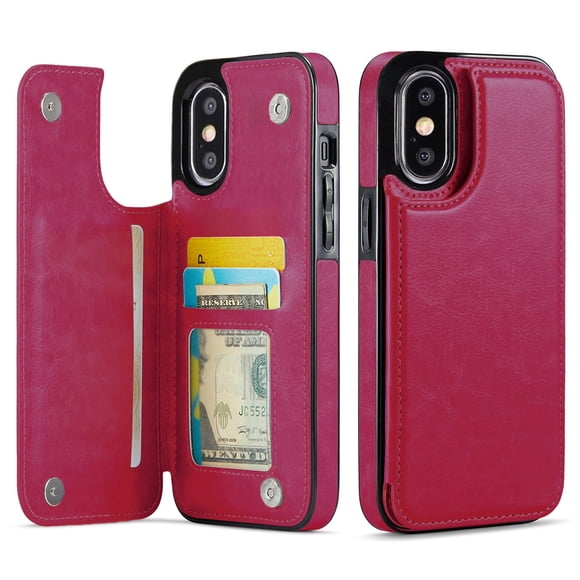 Funda cartera Wefor para iPhone Xs Max de cuero PU con soporte