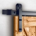 thumbnail image 3 of Bronco Hardware 4FT-20FT Sliding Barn Wood Door Hardware Kit, Rustic Antique Style For Single and Double Doors, 8FT Flat Black Track Kit (Hardware Kit Only), 3 of 3