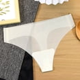 thumbnail image 2 of Bovxnpu Women's Plus Size Panties, Seamless Thongs For Women No Show Ladies Thong, Women's Seamless Ice Silk Comfortable Breathable Underwear Briefs G-strings Underwear, 2 of 6