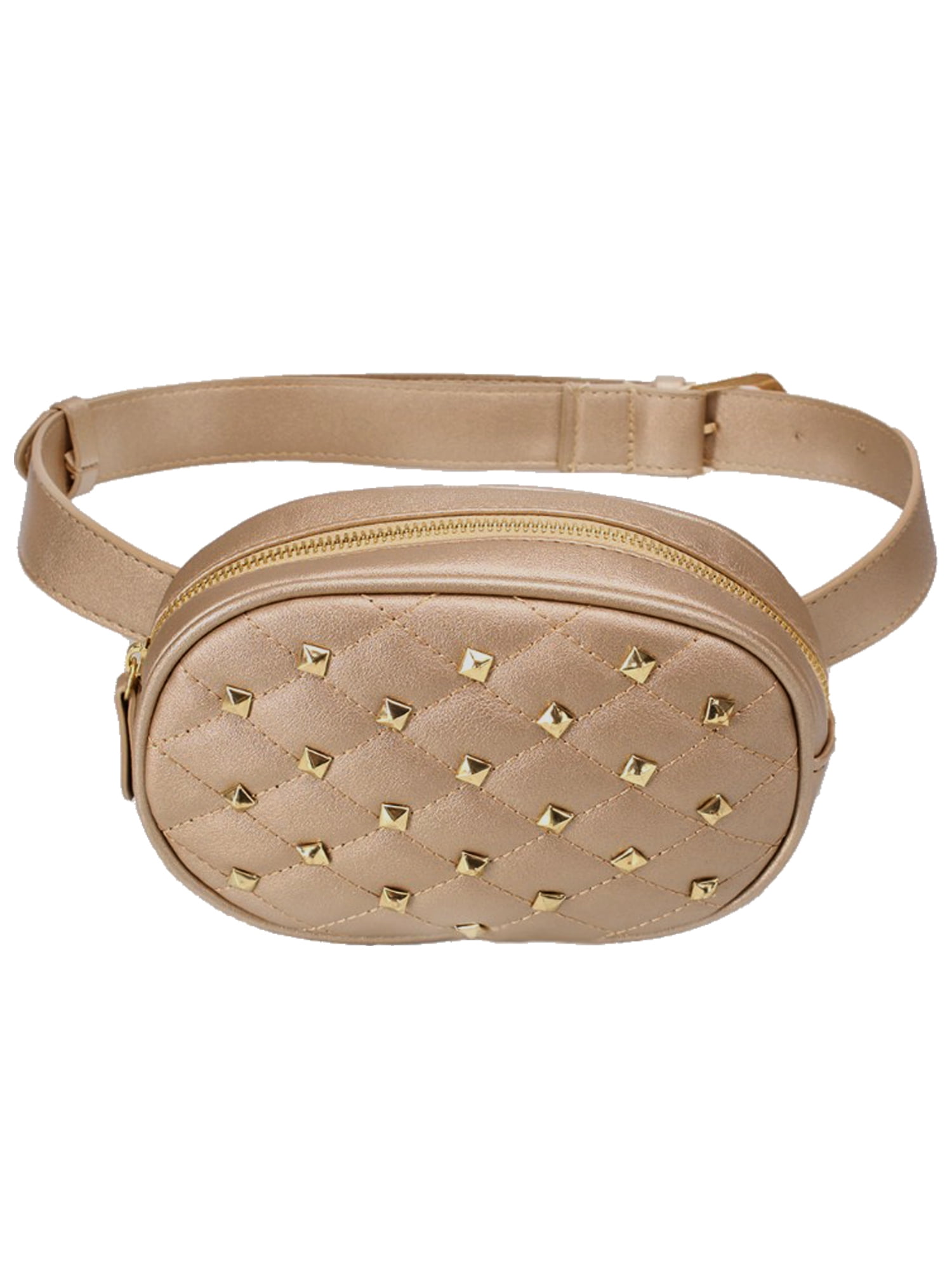 gold leather fanny pack