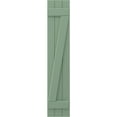 thumbnail image 5 of Ekena Millwork 10 1/2"W x 38"H Americraft Three Board (2 Batten) Exterior Real Wood Joined Board-n-Batten Shutters w/ Z-Bar (Per Pair), Track Green, 5 of 10