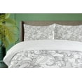 thumbnail image 4 of Ambesonne Floral Duvet Cover Sets, Vintage Greyscale Flowers, 2-Queen, Grey Pale Grey White, 4 of 7