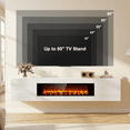 thumbnail image 6 of Flictozena 70" Floating TV Stand with 36" Electric Fireplace, Wall Mounted Entertainment Center for TVs Up to 80", TV Floating Cabinet for Living Room, White, 6 of 8