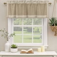 thumbnail image 3 of Cream Greek Key Valances for Windows, Decorative Rod Pocket Window Valance Curtains, Geometric Greece Ancient Rustic Short Curtain Drapes for Kitchen/Bathroom/Living Room, 2 Panels, 42" W x 18" L, 3 of 8