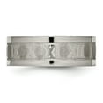 thumbnail image 3 of Chisel Titanium Satin Center 8mm Roman Numerals Flat Band, 3 of 7