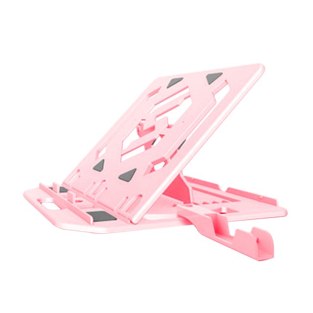 Soporte ajustable para computadora portátil Soporte portátil de plástico antideslizante Soporte de enfriamiento para computadora portátil con soporte para teléfono, rosa Inevent EL4640-02B