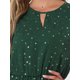 thumbnail image 5 of Vestido de fiesta de mujer Inspire Chic con estrellas doradas, cuello en V, manga larga, acampanado, corte A, talla XL, verde oscuro-estrellas, 5 of 6