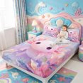 thumbnail image 3 of Manfei Purple Axolotl Queen Sheets,Colorful Salamander Queen Sheet Sets,4pcs,1 Flat Sheet,1 Fitted Sheet and 2 Pillowcases, 3 of 6