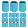 thumbnail image 1 of Uxcell 24PCS Bandas de sudor deportivas, muñequeras de algodón absorbentes para entrenamiento/baloncesto/correr [Azul cielo, 8cm de ancho], 1 of 7