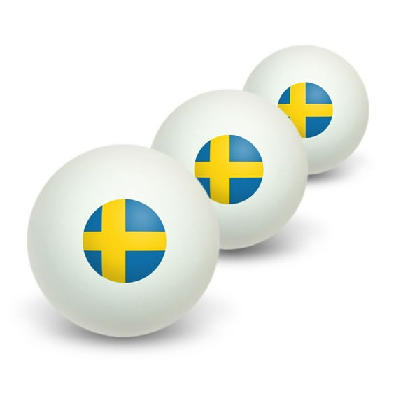 Sweden Swedish Flag Novelty Table Tennis Ping Pong Ball 3 Pack