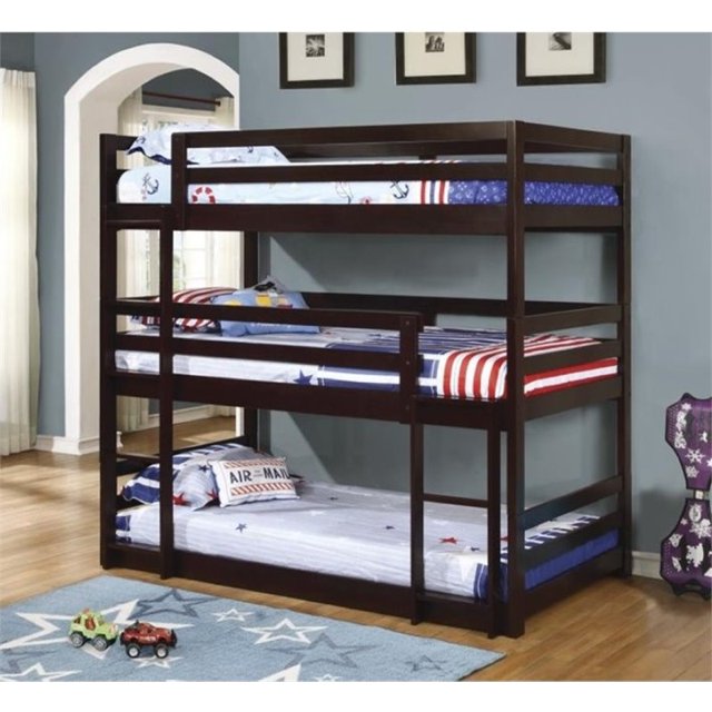 Pemberly Row Lit Superposé Triple Couche en Cappuccino