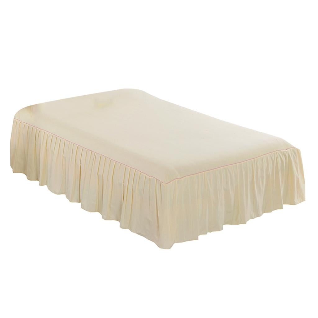 Bedding Bed Skirt Cotton Pleated Dust Ruffles with Platform 16Inch Drop King Queen Size 8 Colors Available Beige 180x200cm Walmart