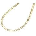 thumbnail image 3 of 10K Yellow Gold Diamond Cut Solid Figaro Style Chain 4mm Necklace 18 Inches, 3 of 6