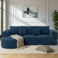 thumbnail image 1 of Hawsaiy Canapé Sectionnel Modulaire de 104 Pouces avec Méridienne en L, Canapé-Lit Sectionnel Moderne Nuage avec Assise Profonde, Canapés à Compression en Éponge, Aucun Assemblage (Tissu Côtelé Bleu), 1 of 8