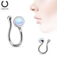 thumbnail image 3 of Opalite Gem Non Piercing Nose Clip Nose ring Stud   sold individually, 3 of 4
