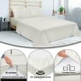 thumbnail image 6 of ROYALE LINENS 300 Thread Count 100% Long Staple Combed Cotton Striped Sheet Set - 4 Piece King Bed Sheets - 1 Fitted, 1 Flat & 2 Pillow Cases - Soft Cool & Crisp Sheet Set (King, Multi Stripe White), 6 of 10