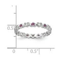 thumbnail image 2 of 925 Sterling Silver Rhodium Plated .14lab Created Ruby and .27cr. White Sapphire He 7 Inch 2.64mm Wide Link Bracelet for, 2 of 2