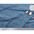 thumbnail image 2 of Soimoi Blue Japan Crepe Satin Fabric Sailboat & Waves Ocean Print Fabric by Yard 42 Inch Wide, 2 of 3