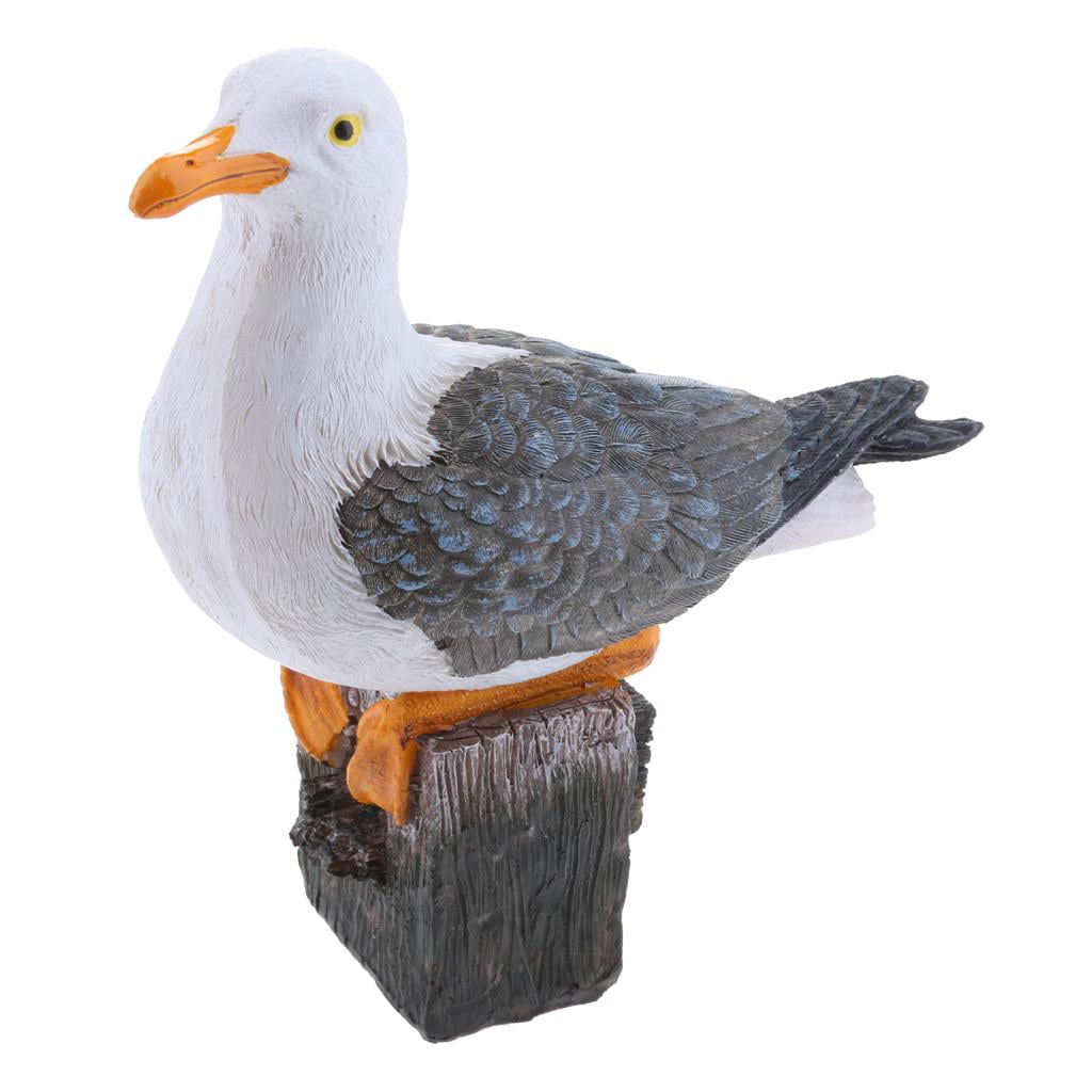2pcs Resin Craft Seagull Statue Garden Sculpture Outdoor Landscape Decoration