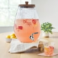 thumbnail image 3 of The Pioneer Woman Glass 2 Gallons Ribbed Beverage Dispenser with Wood Lid, 3 of 7