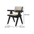 thumbnail image 5 of Bili 21 Inch Dining Armchair Set of 2, Open Back, Beige Upholstery, Black, 5 of 5