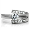thumbnail image 3 of Luxe Jewelry Designs Stainless Steel Women's Engagement Pave Ring with Round Cubic Zirconia - Size, 3 of 4