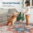 thumbnail image 4 of Reepow 8x10 Washable Vintage Boho Soft Non-Slip Low Pile Area Rug for Living Room Office Dining Room,Tangerine Blue, 4 of 10