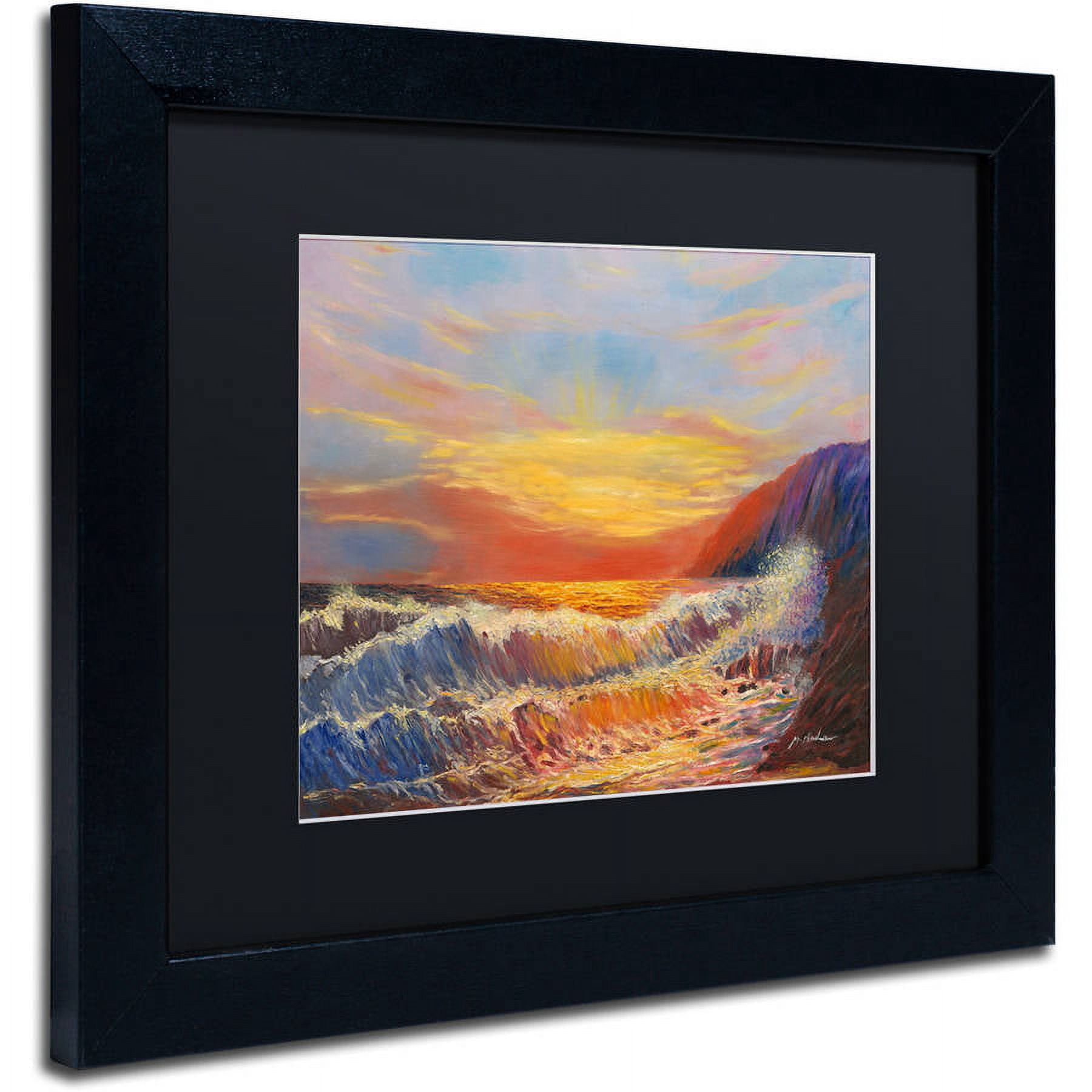 Trademark Fine Art "Hawaiian Sunset" Canvas Art by Manor Shadian, Black Matte, Black Frame
