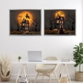 thumbnail image 2 of Stupell Industries Haunted Houses with Moon 2 Piece Gray Framed Floater Canvas Set design by Nicole Tamarin, 25 x 31, 2 of 9