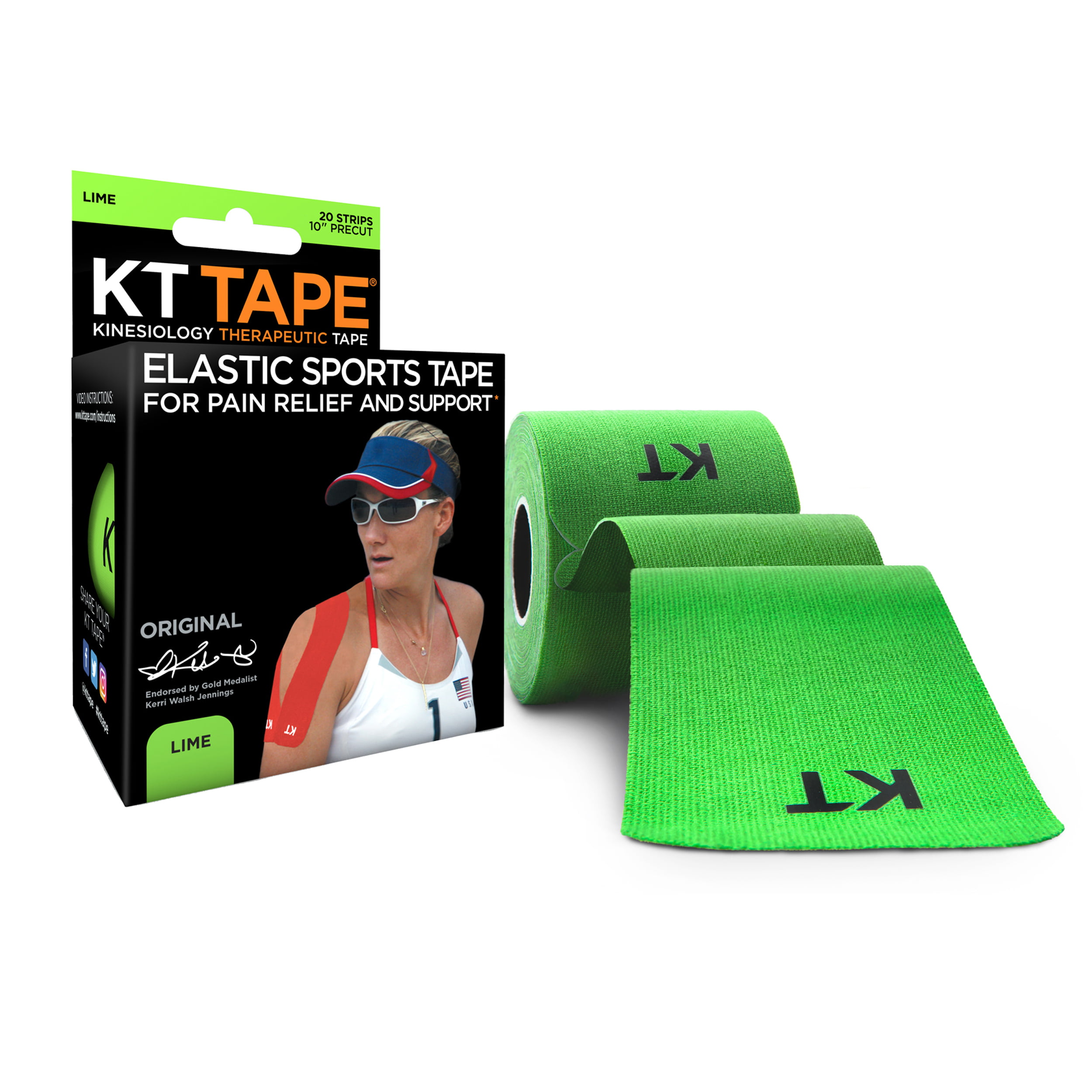 KT Tape Original 20 Strip Cotton Precut Kinesiology Tape FREE Next Day Delivery 