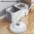 thumbnail image 3 of Anvazise Spin Mop Set with 6 Reusable Thickened Mop Heads Microfiber Mop Heads 360 Degree Rotation Stainless Steel Retractable Handle Floor Cleaning System (Grey and Orange), 3 of 13
