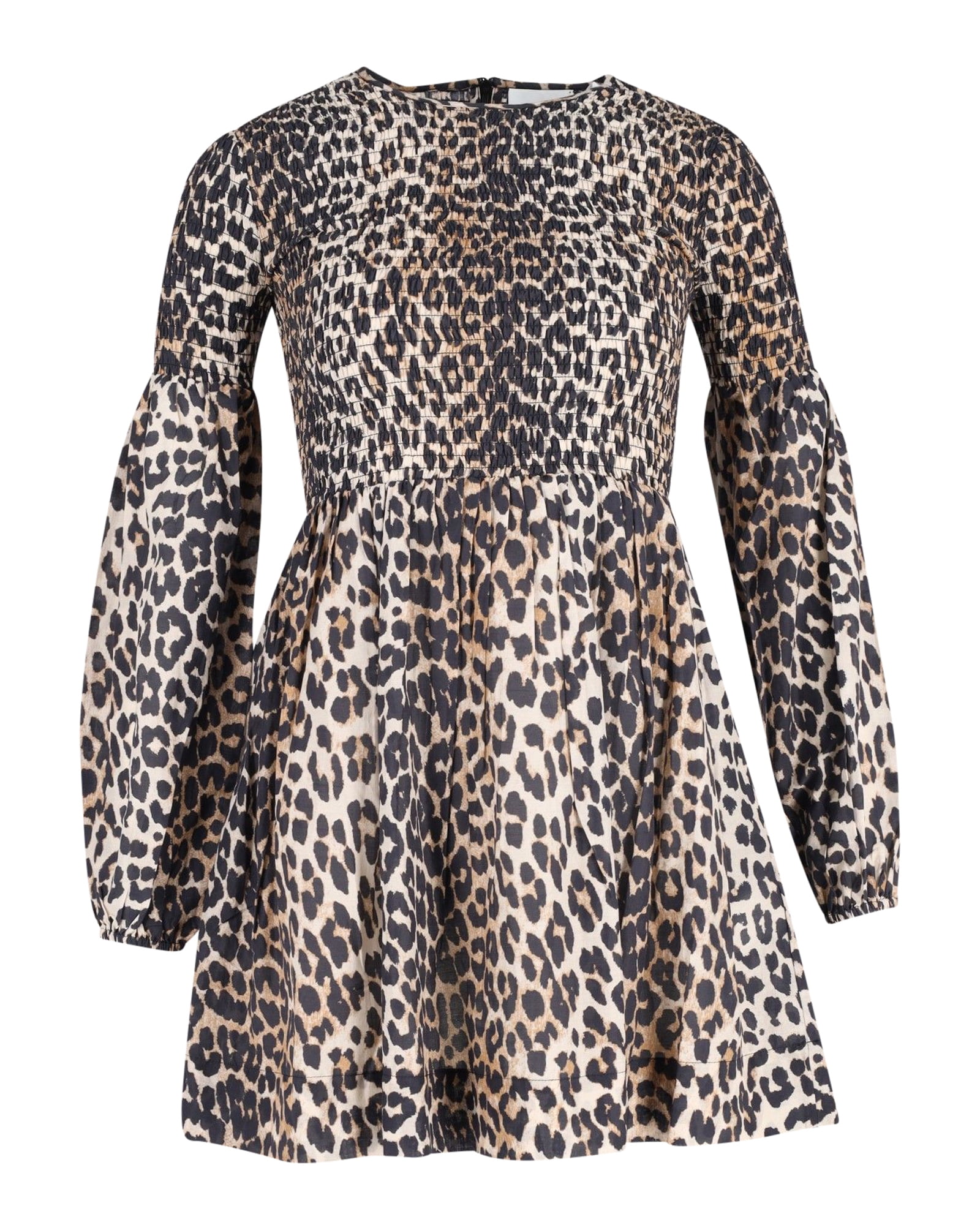 Ganni Women's Jacquard Blue Leopard Shirt Collar Mini Dress Sheath -  Walmart.com
