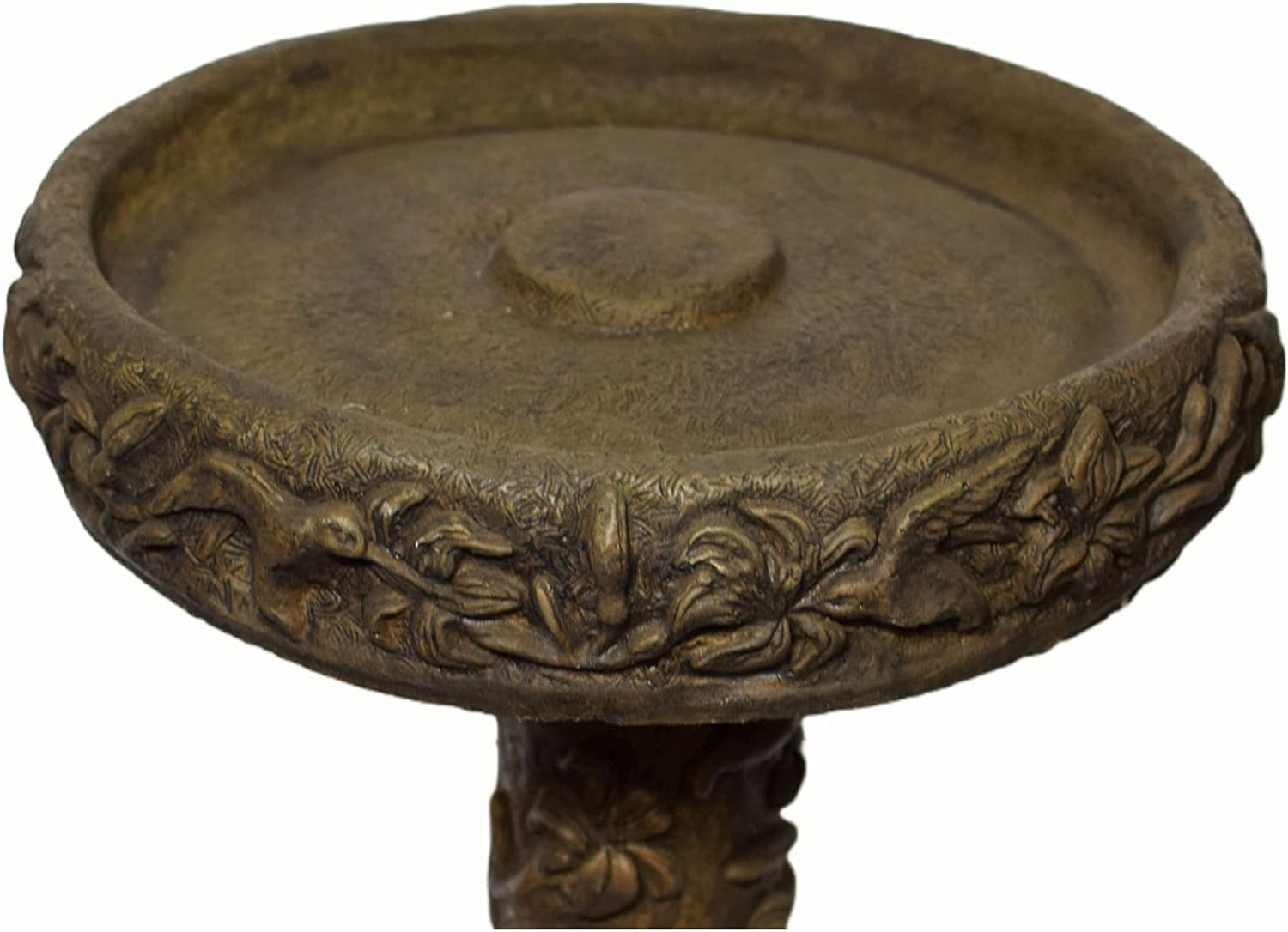 Solid Rock Stoneworks Hummingbird Birdbath - 27" h x 20" Diameter - Espresso