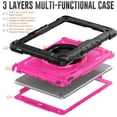 thumbnail image 2 of iPad 6th Generation Case with Built in Screen Protector, iPad 5th Gen Case, iPad Air 2 Case, Kids Shockproof Child Proof Cover with Rotating Stand Handle Grip for iPad 9.7" 2018/2017,Black + Rose, 2 of 6