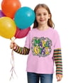 thumbnail image 3 of Unisex Kids Mardi Gras Shirts Boys Girls Striped Long Sleeve Shirt Funny Graphic Tee Tops Spring Summer Fashion Clothes Pink 11-12 Years, 3 of 5