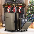 thumbnail image 2 of Zimtown 2 Piece Luggage Set, ABS+PC Carry-On 20in Suitcase with Front Pocket, 28in Expandable Hardside Luggage with Spinner Wheels, Khaki, 2 of 13