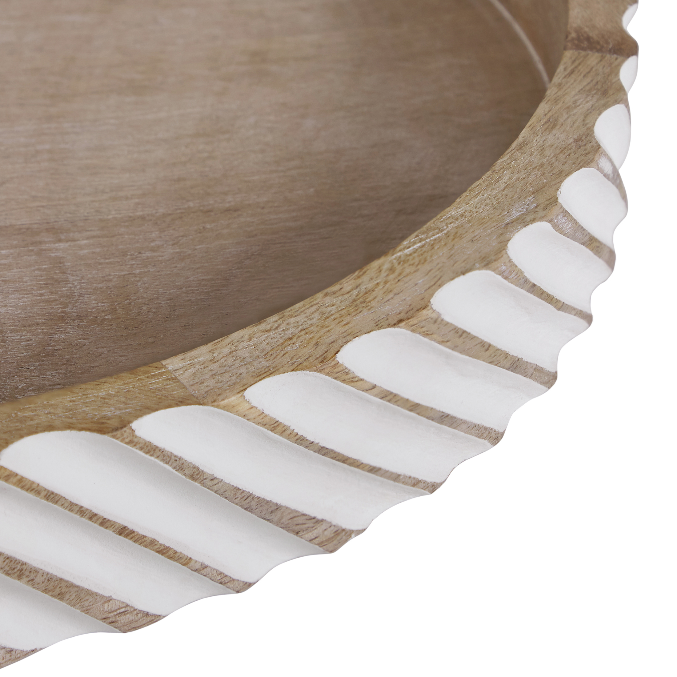 My Texas House 16" Natural White Diagonal Round Wood Decorative Tray - image 4 of 5