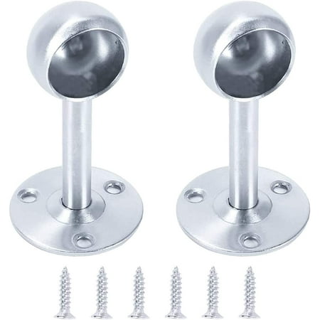 

Egebert 2 PCS Rod Support Adjustable Curtain Ceiling Mount Bracket in Brushed Stainless Steel with 6 PCS Screws for Shower Curtain Bathroom Cupboard Window